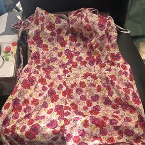 Miley Cyrus Jumper Red Floral Sleeveless Shorts